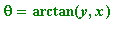 theta = arctan(y,x)