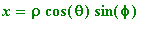 x = rho*cos(theta)*sin(phi)