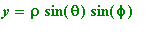 y = rho*sin(theta)*sin(phi)