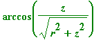 arccos(z/sqrt(r^2+z^2))