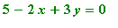 5-2*x+3*y = 0