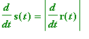 diff(s(t),t) = abs(diff(r(t),t))