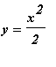 y = x^2/2