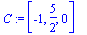 C := vector([-1, 5/2, 0])