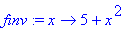 finv := proc (x) options operator, arrow; 5+x^2 end proc