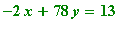 -2*x+78*y = 13