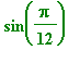 sin(Pi/12)