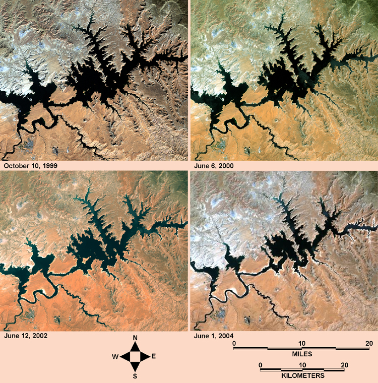 GEOSat photos of Lake Powell and drought, 2000 to 2004 - Dr. Paul R. Baumann, SUNY - Oneonta College GEOSat photos of Lake Powell and drought, 2000 to 2004 - Dr. Paul R. Baumann, SUNY - Oneonta College