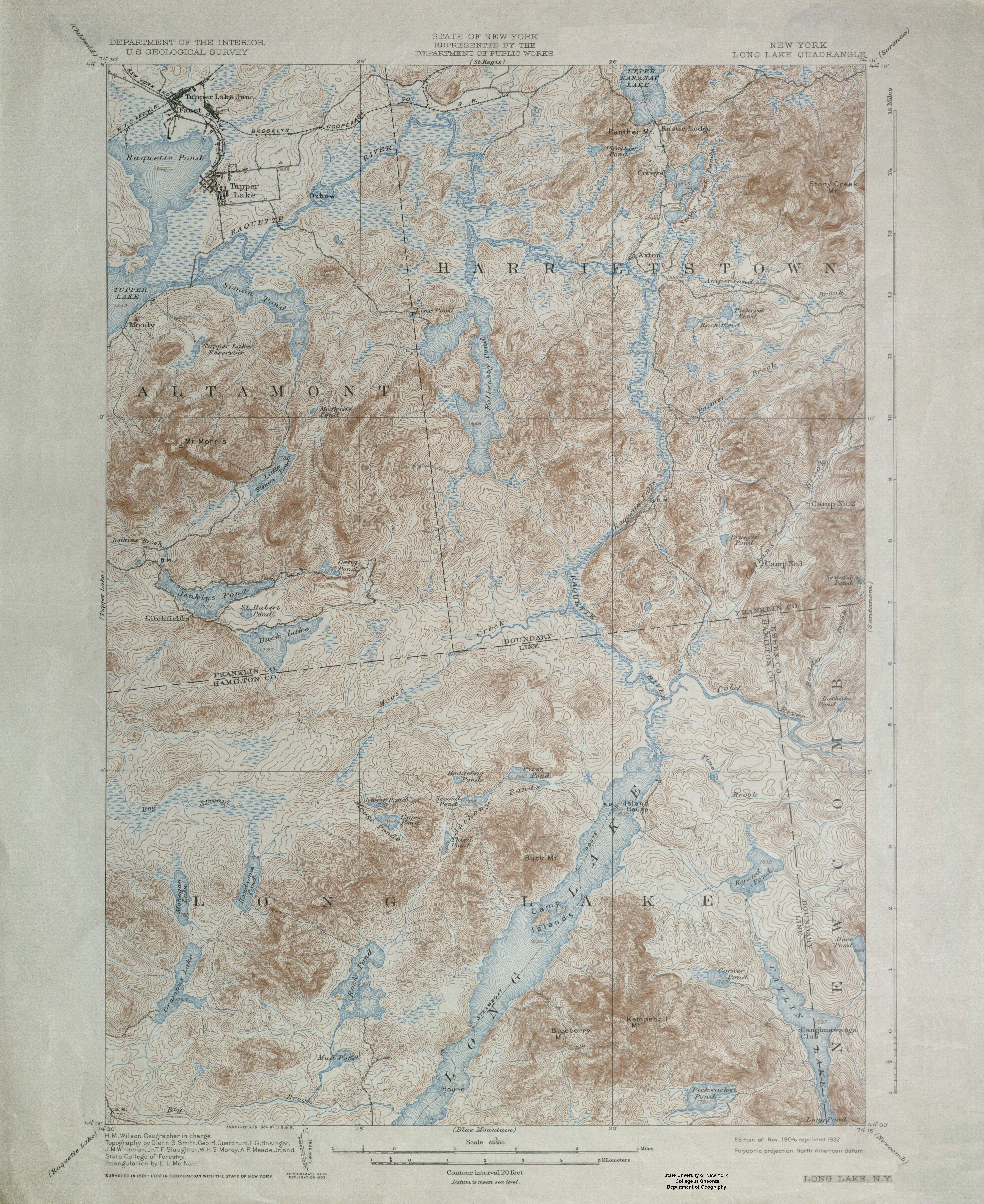 Long Lake Ny Map Long Lake, Ny Quadrangle