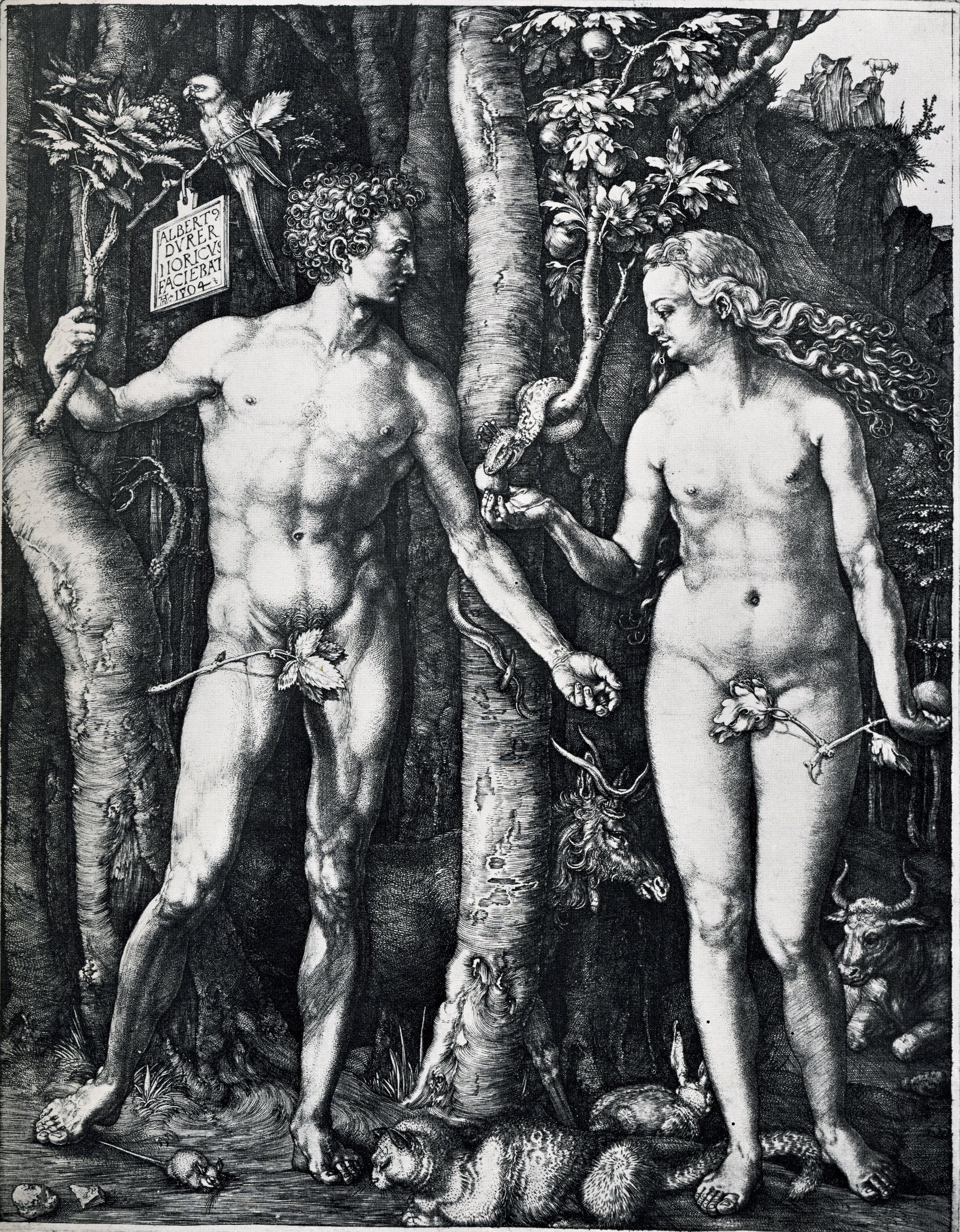 Albrecht Dürer, Adam and Eve, 1504, engraving (300 dpi image)