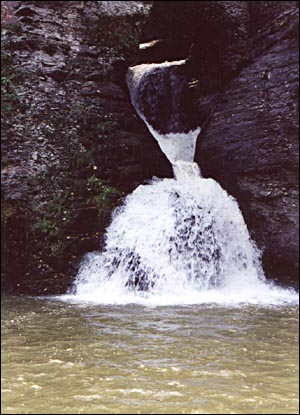photo of Minekill Falls splash pool by William Romot copyright 1999 used by permission